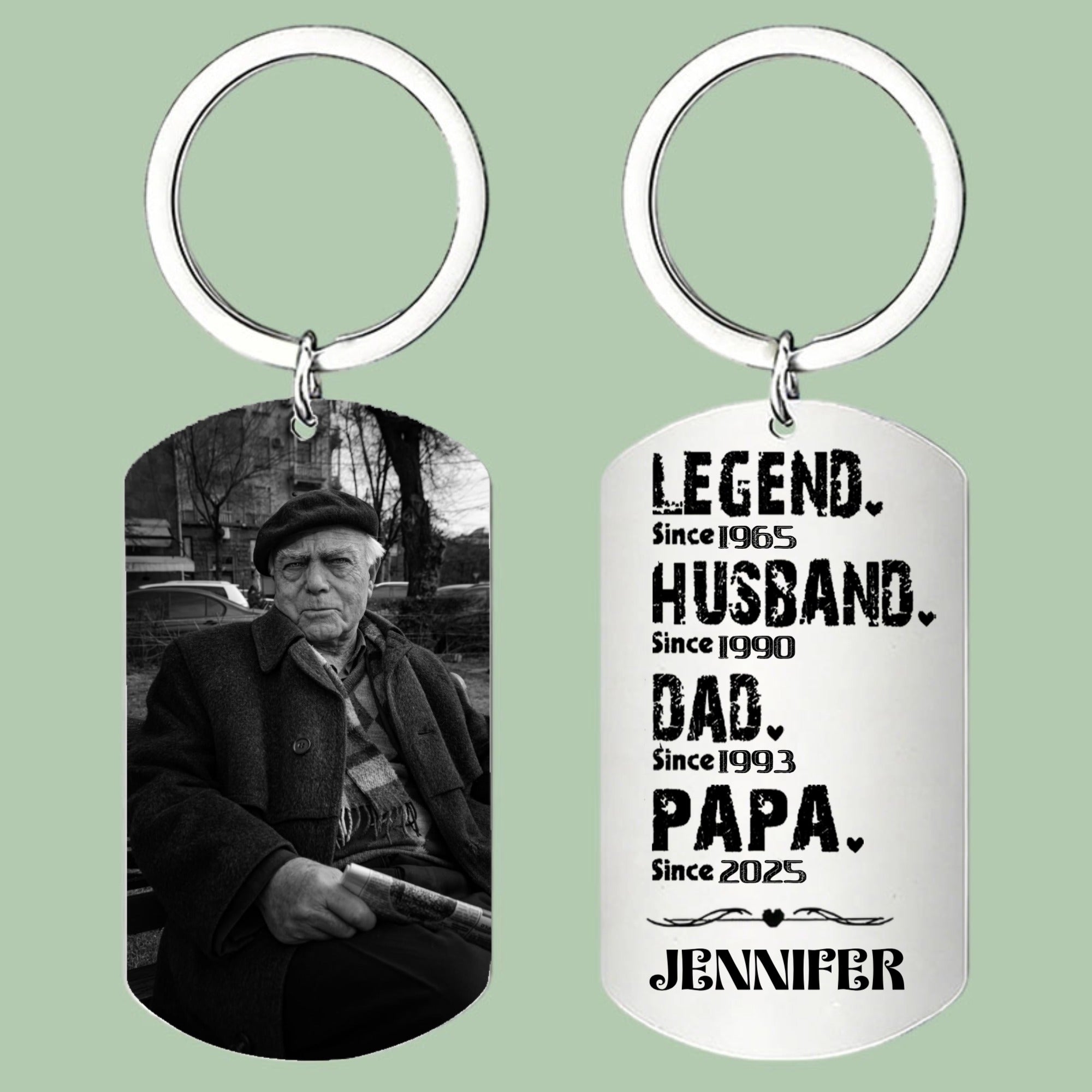Personalized Theme Time-Themed Keychain. It Is Very Suitable For Father's Day, Birthdays, And Can Also Be Given As A Gift To Fathers, Grandfathers, Legendary Figures, And Husbands