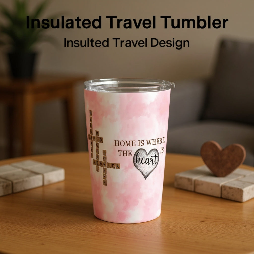 Personalized Family Name Crossword Travel Tumblers, A Heartfelt Gift for Any Occasion