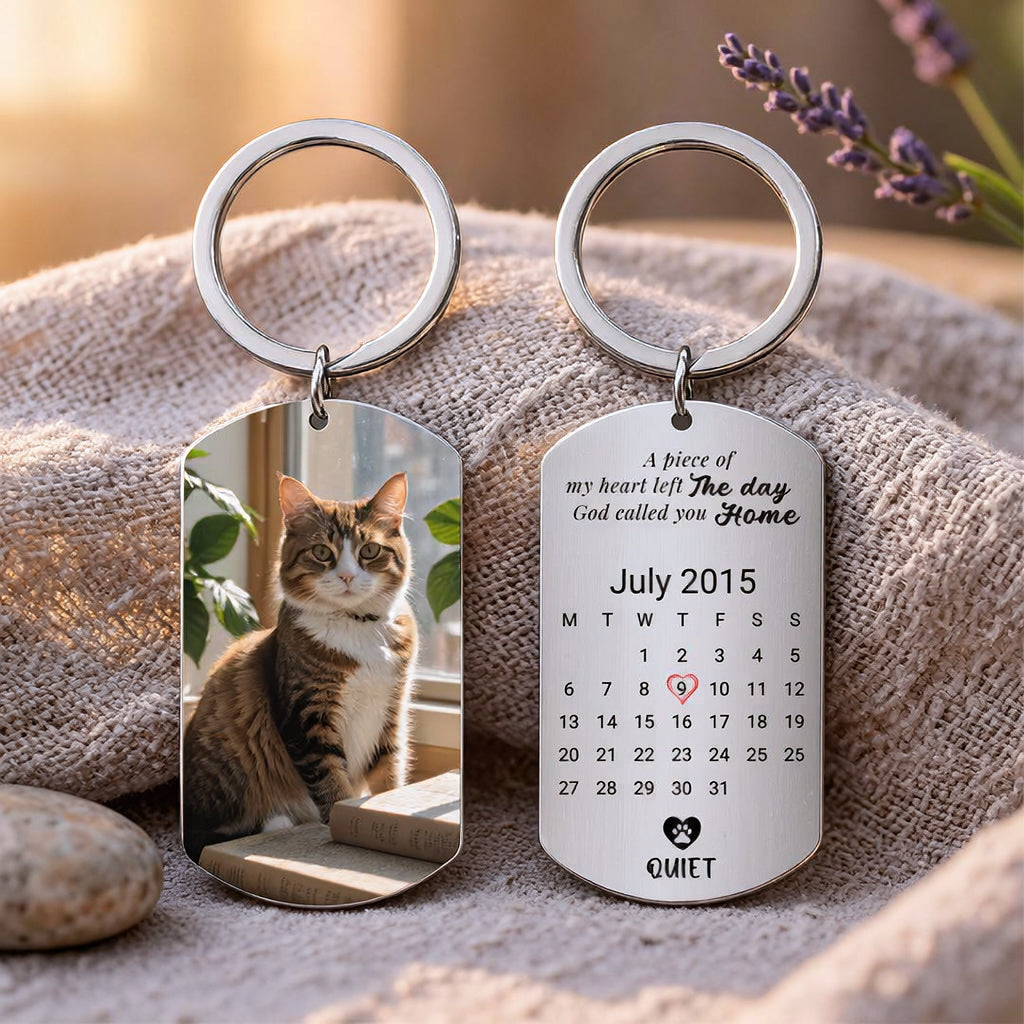 Custom Photo Keychain - Personalized Pet Memorial Gifts For Dogs, Cats - A Loyal Heart Never Fades