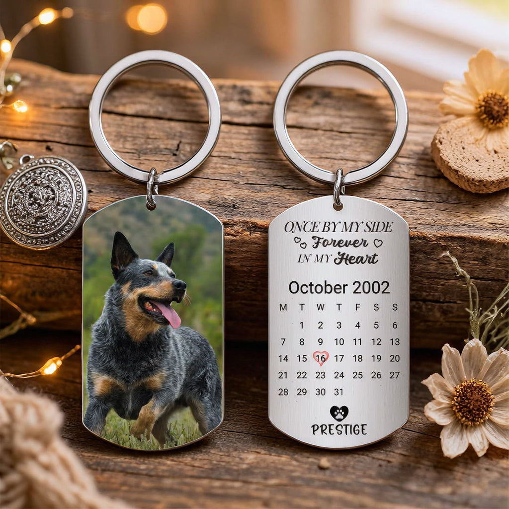 Custom Photo Keychain - Personalized Pet Memorial Gifts For Dogs, Cats - A Loyal Heart Never Fades