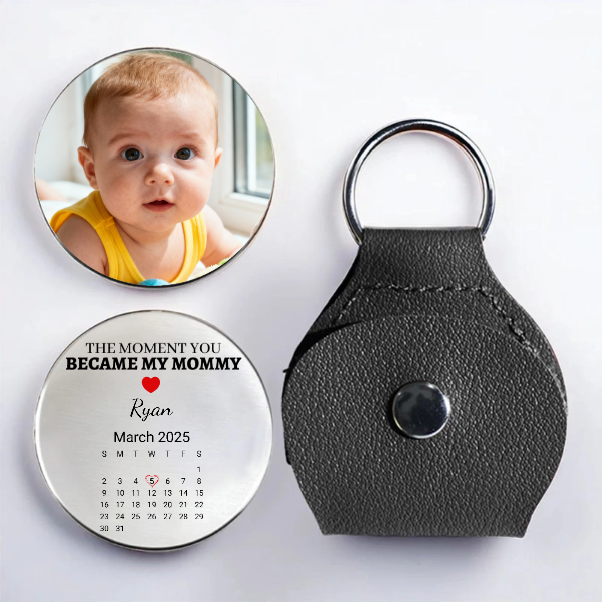 The Moment You Became My Mommy/Daddy Keychain, Perfect for Baby Shower, New Parents, Mother’s Day, Father’s Day Celebration