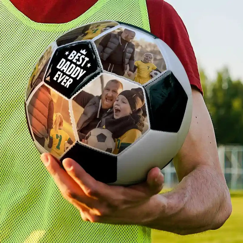 Personalized Photo Soccer Ball Custom Craft Design, Exclusive Memory Keepsake, Wonderful Present For Dad, Coach, Family Members And Friends