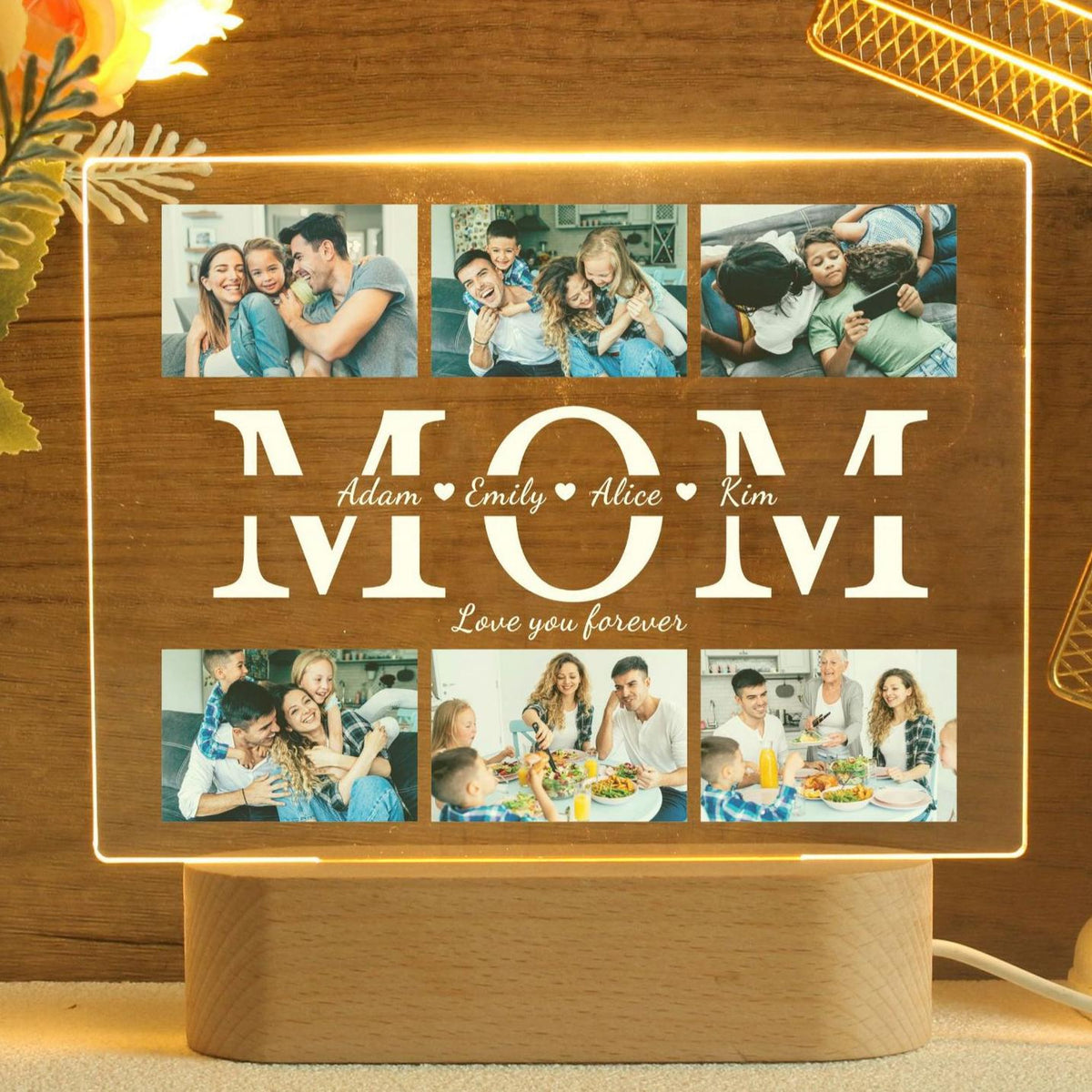 Custom MOM Photo Night Light, Perfect for Mother's Day, Birthday, Christmas