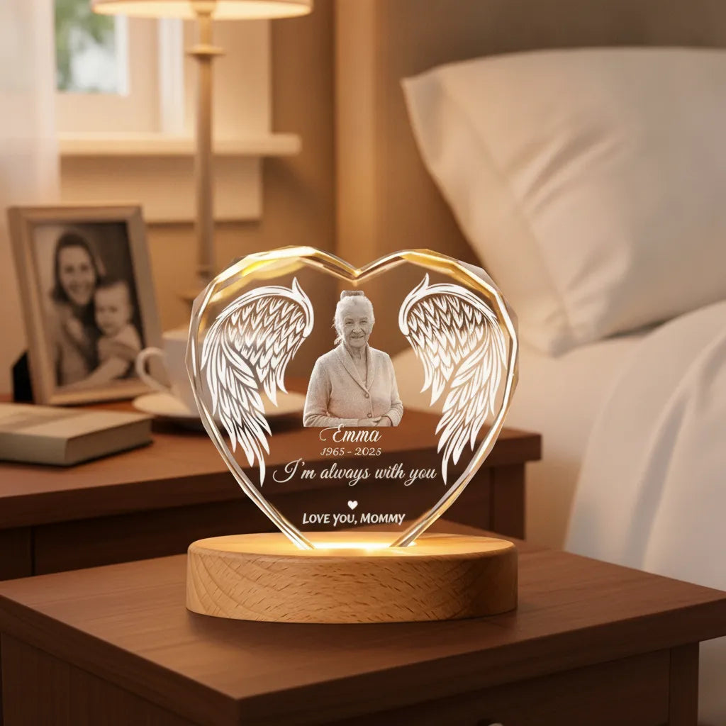 Personalized Custom-made Commemorative Photo Heart-shaped Night Light, A Special Gift For Remembering Lost Loved Ones