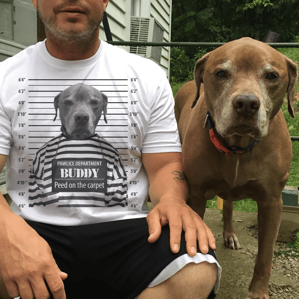Personalized Funny Pet Mugshot Custom Art Design, Custom Cotton T-Shirt, Wonderful Gift For Pet Owners
