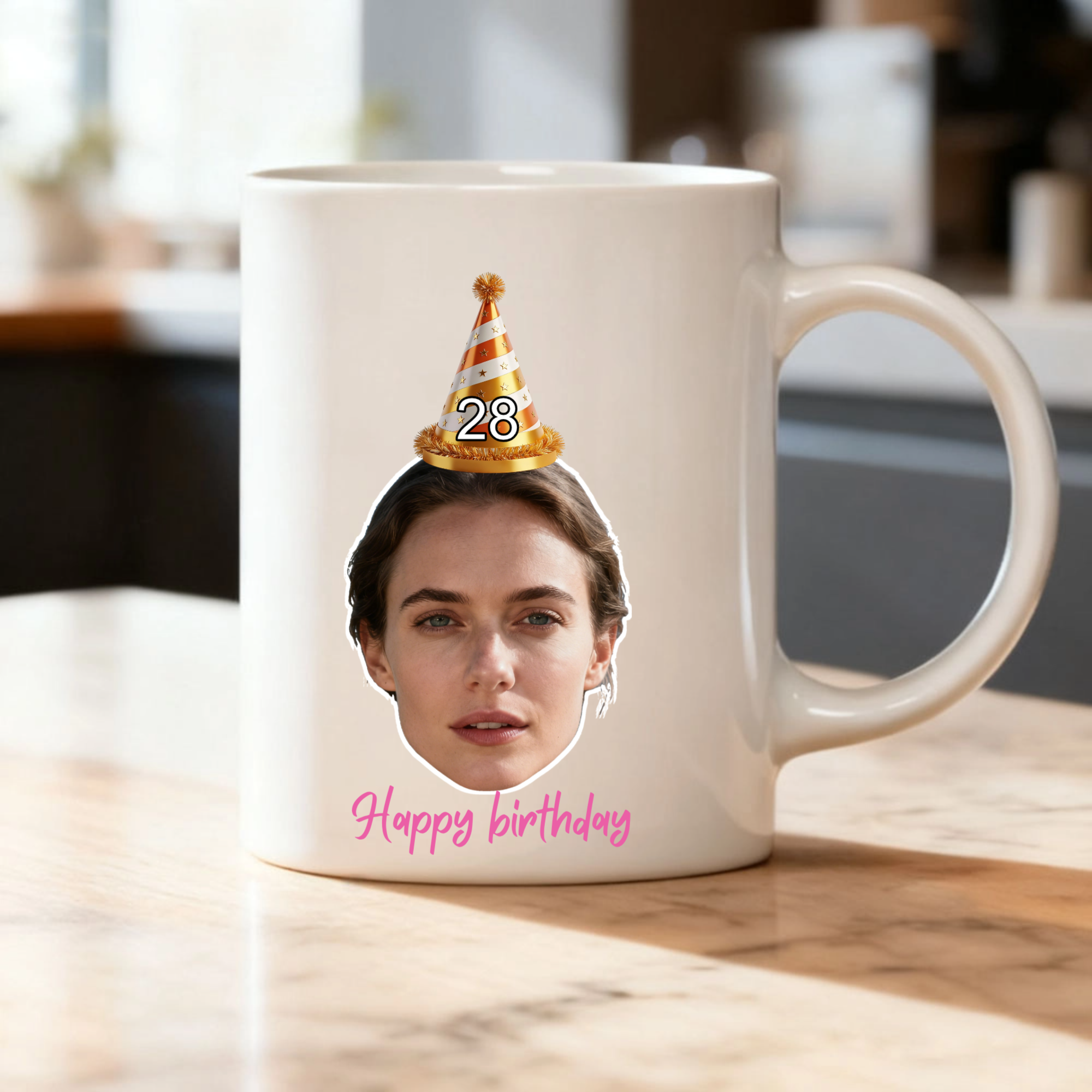 The Party Hat Photo Mug, Perfect Gift for Birthday, Anniversary, Special Celebration