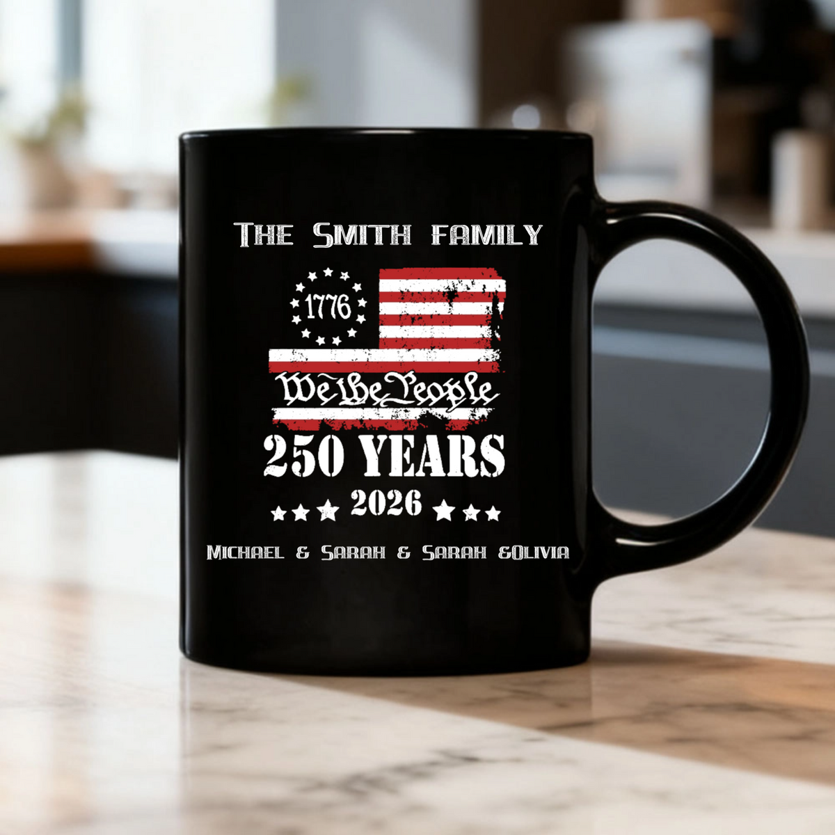 Personalized Customization - 205th Anniversary of American Independence "We the People" Mug, Suitable For Giving To Family And Friends on Independence Day