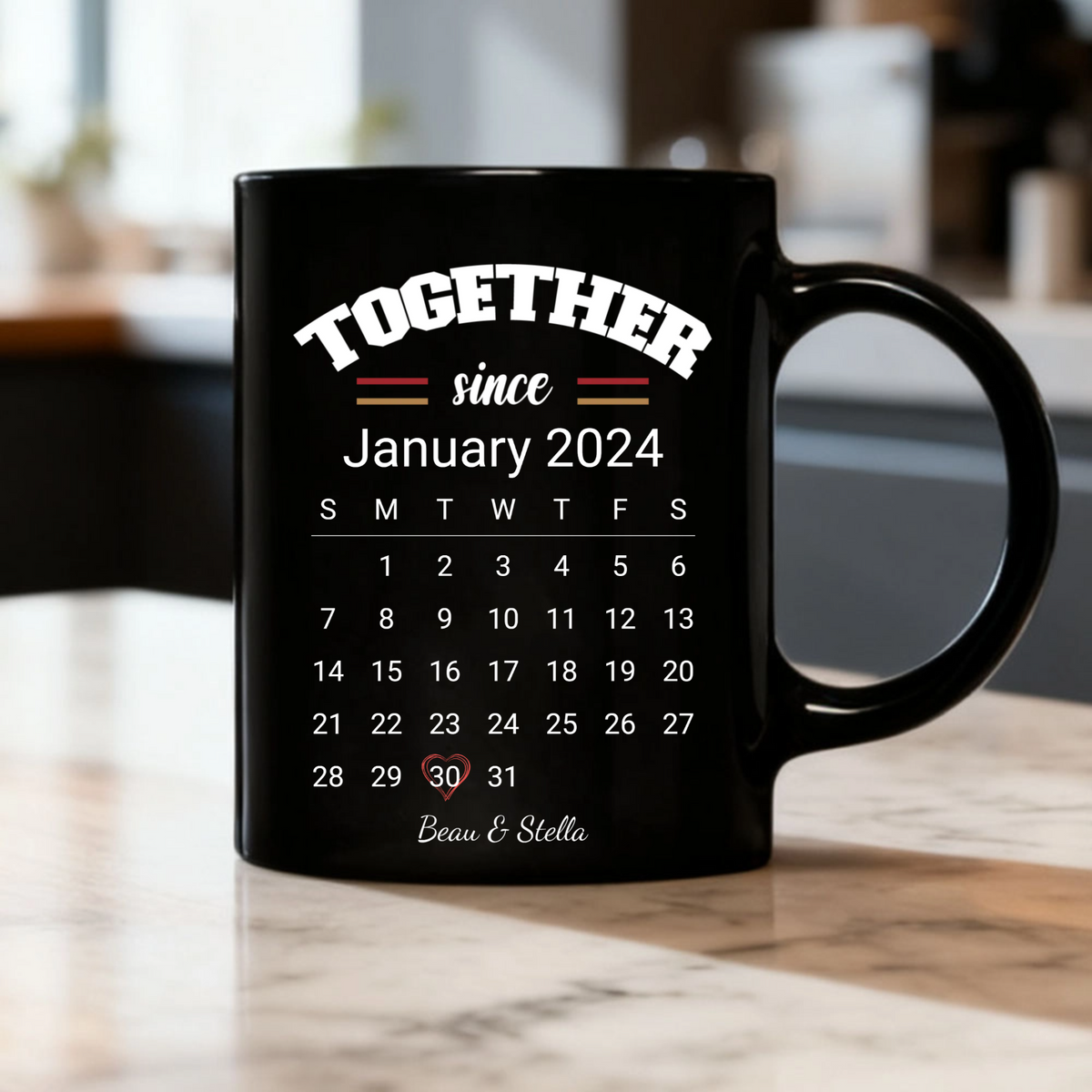 Personalized Our Start Date Mug, Gift for Couples, Perfect for Anniversary, Wedding, Romantic Celebration