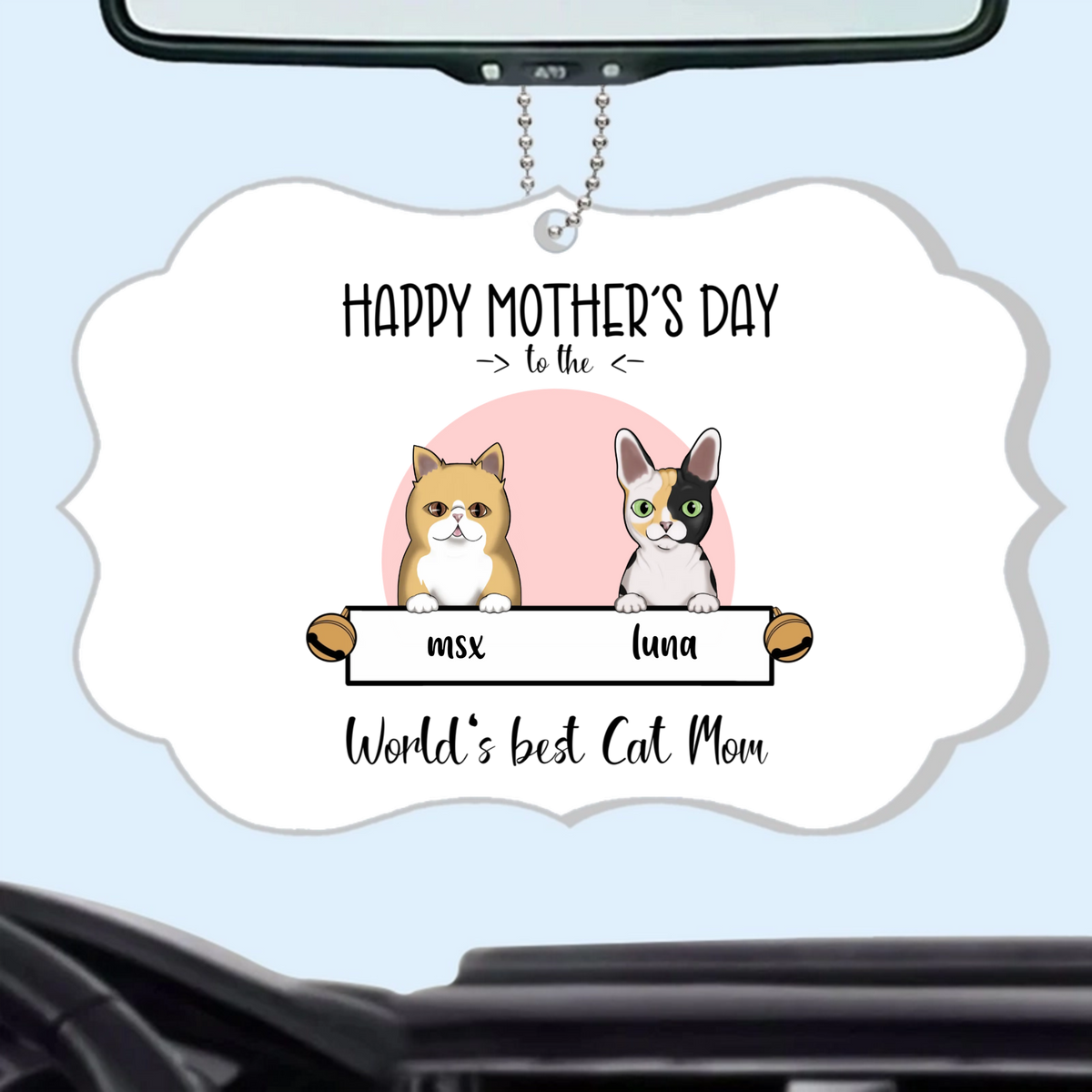 Custom Personalized Cat Car Charm For Owners Who Want Their Cats By Their Side Always. Feel The Warmth Of Their Furry Friend Even When Out And About.