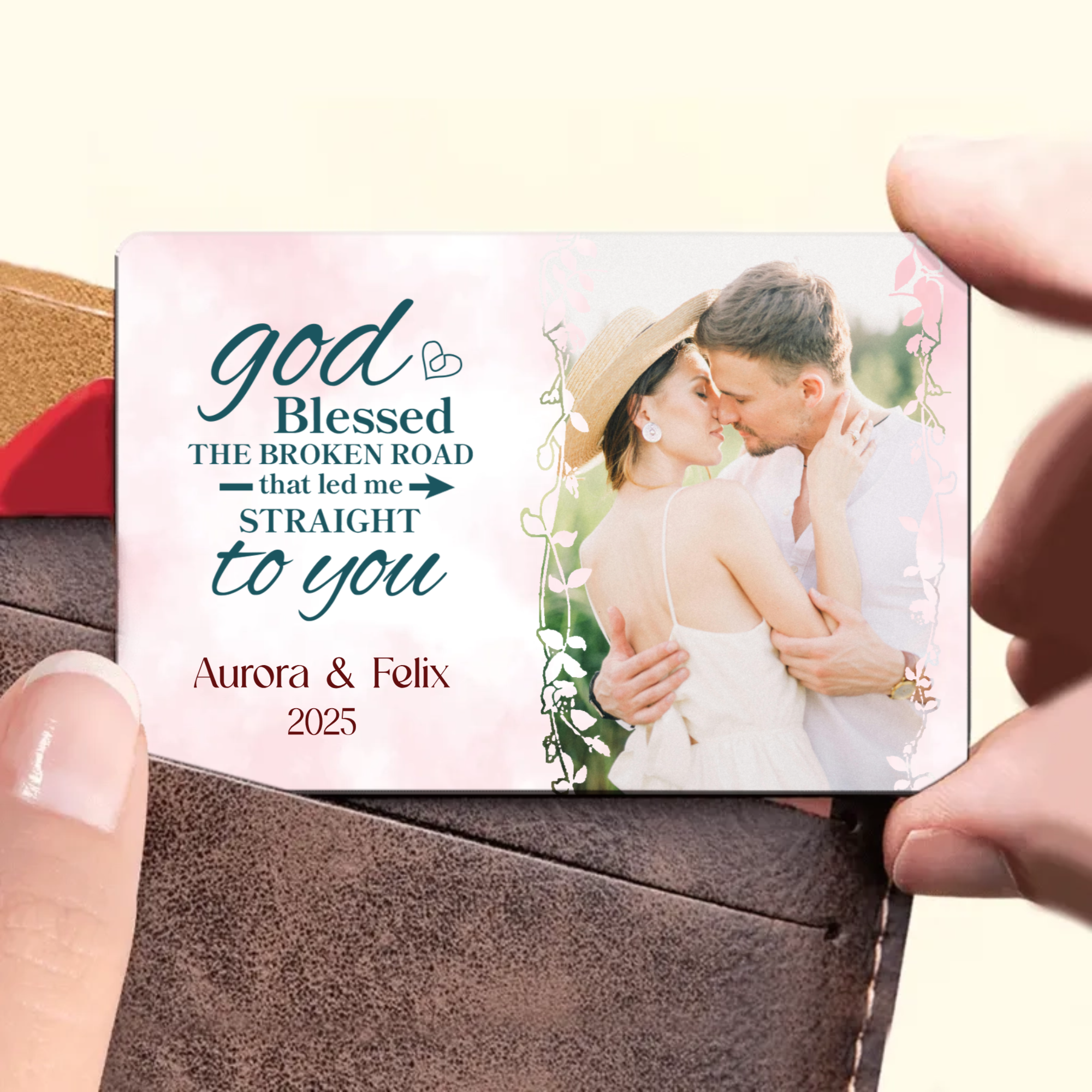 Our Hearts Match Metal Wallet Card, Keepsake Gift for Couples, Lovers, Perfect for Anniversary, Engagement, Christmas, Valentine’s Day