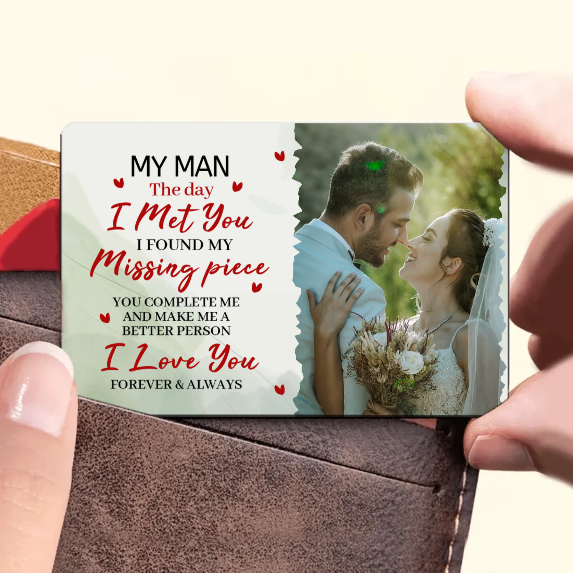 I Found My Missing Piece Personalized Keychain, Perfect for Valentine's Day, Wedding, Romantic Occasion