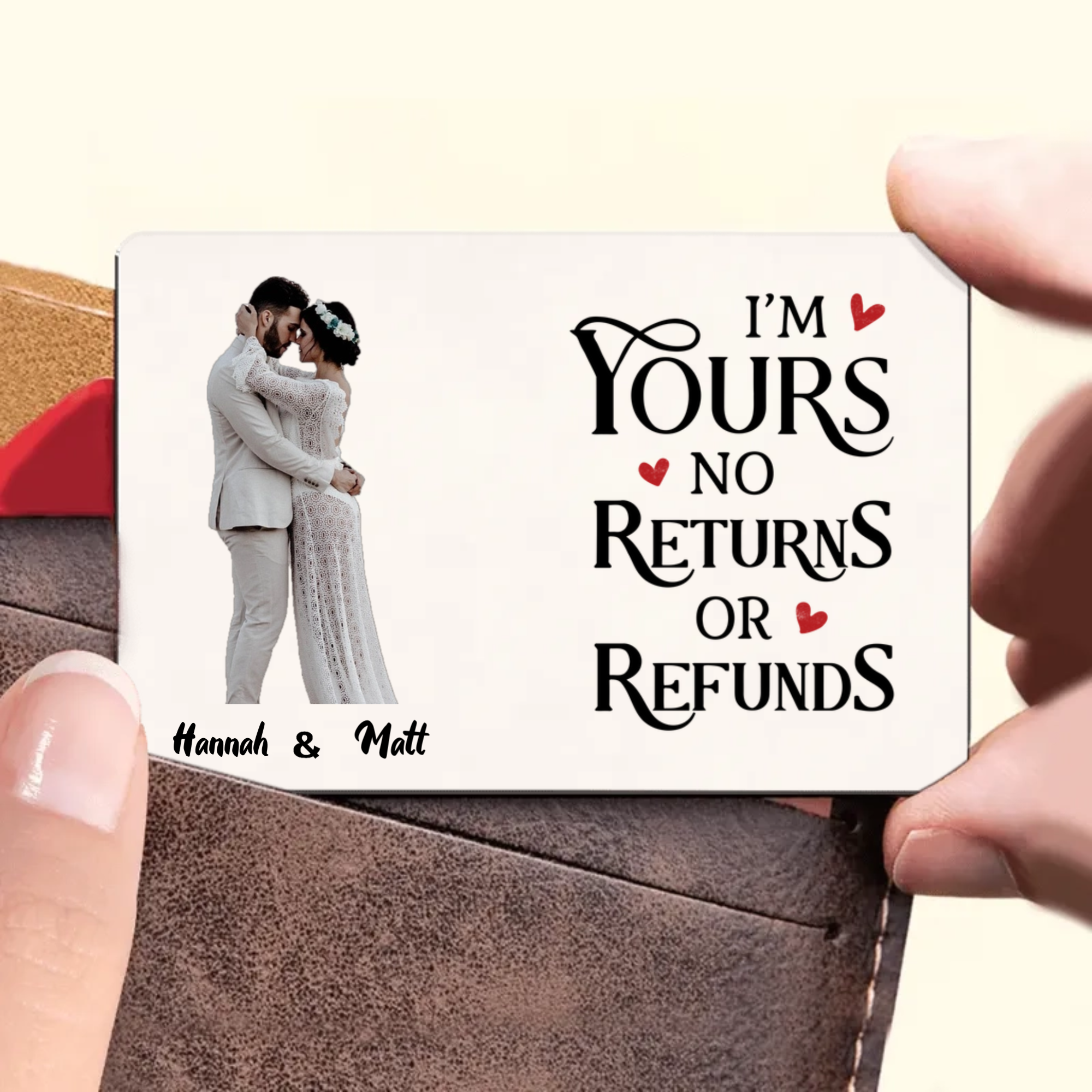 Personalized Love Promise Wallet Card, Romantic Gift for Weddings & Anniversaries