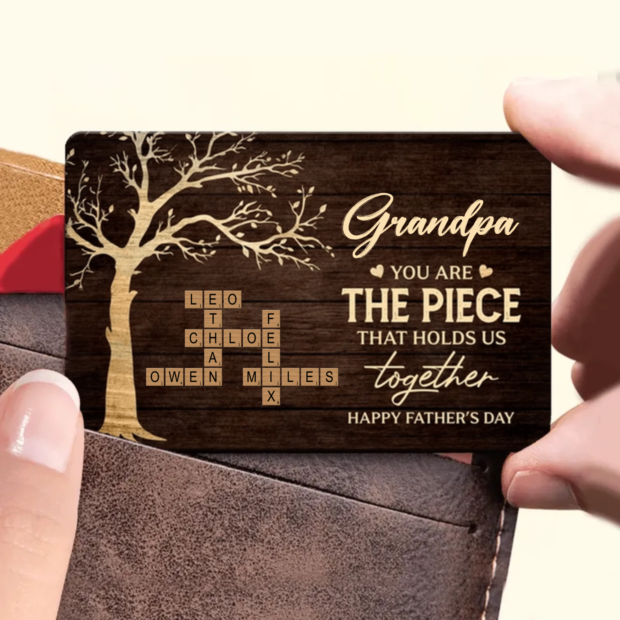 Personalized Vintage Dad Pattern Design, Rustic Tree Of Life Crossword Art, Unique Father’s Day Gift