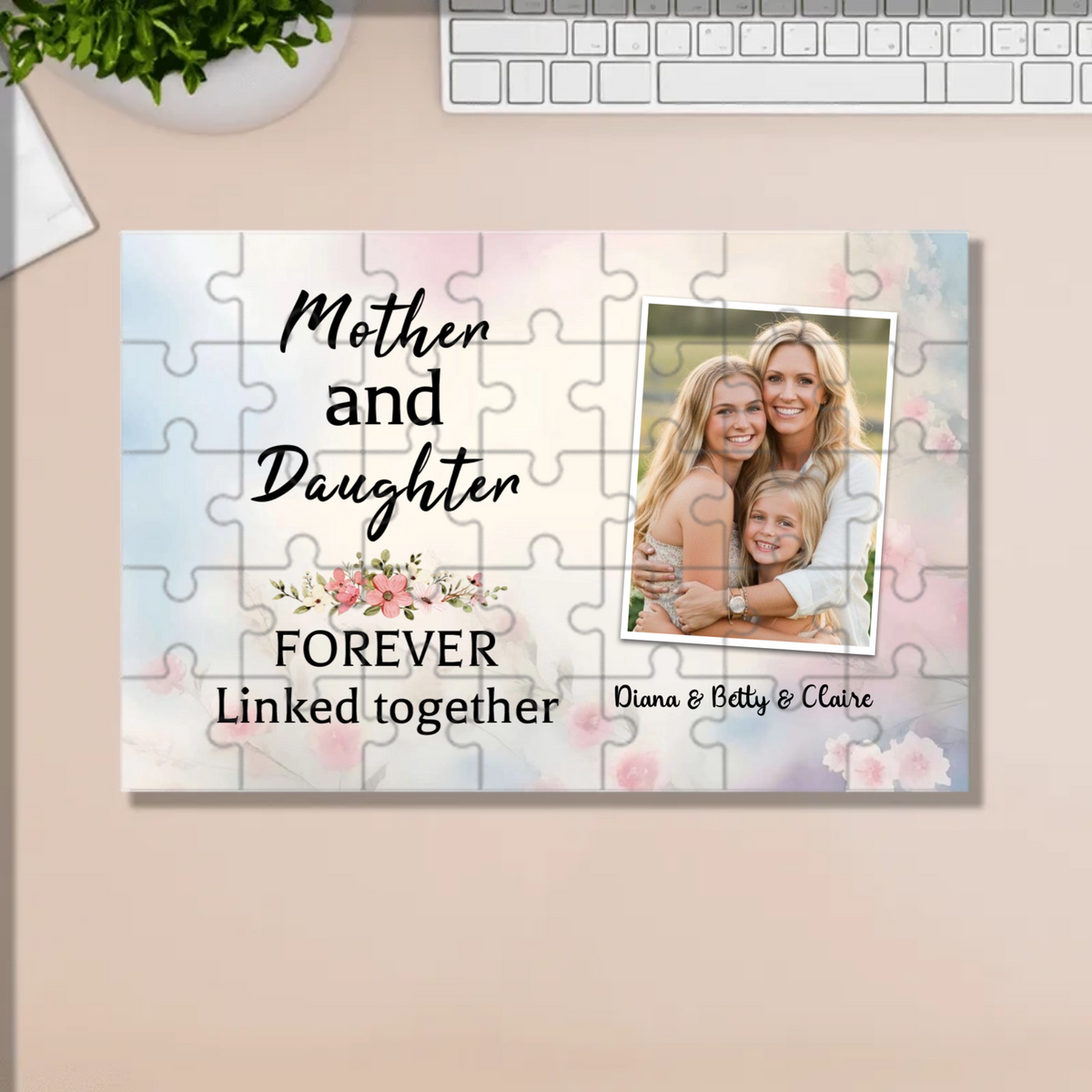 Personalized Photo Puzzle, Custom Memory Puzzle (Customizable Background, Quote & Name) for Family, Friends – Gifts for Mother’s Day, Birthday, Anniversary