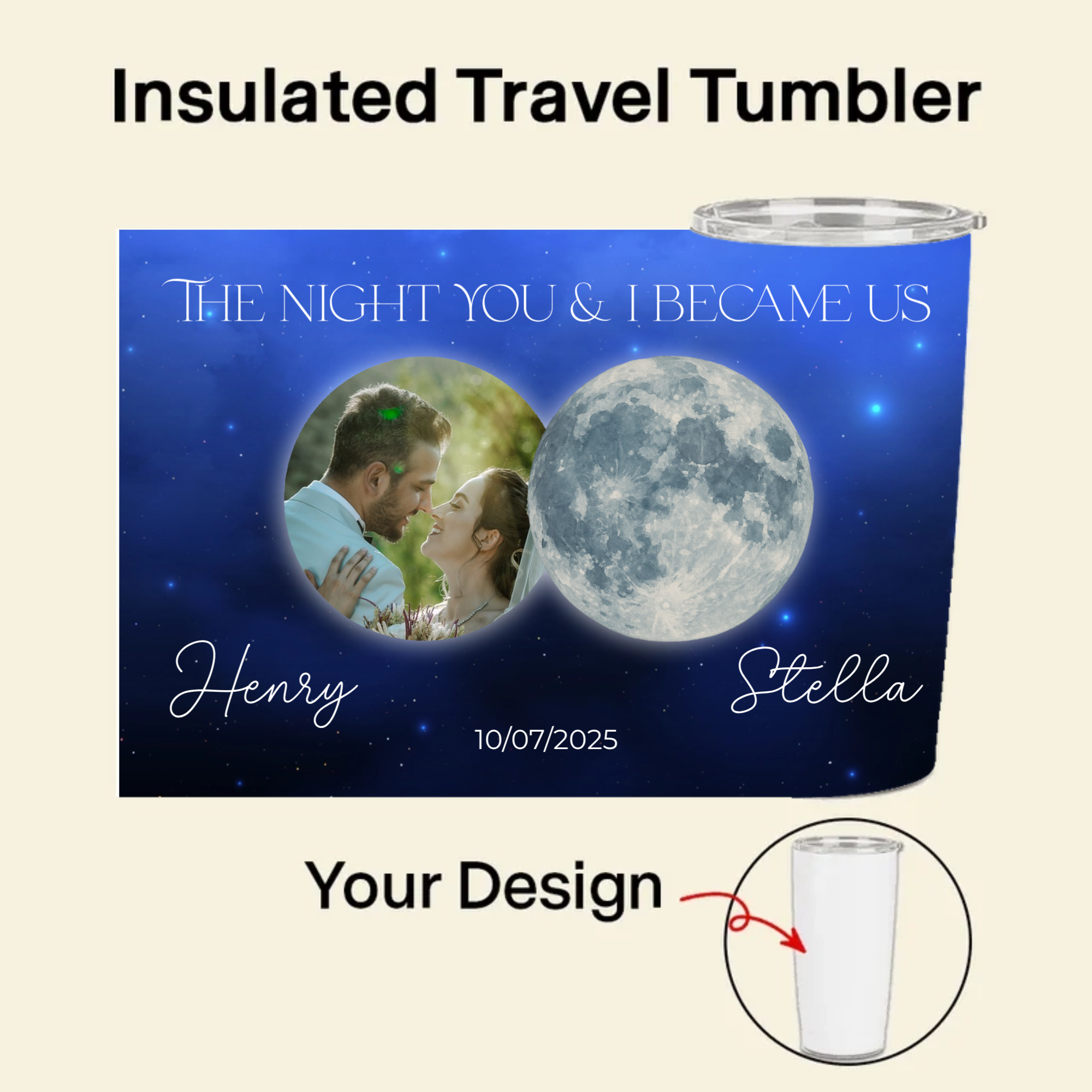 The Night You & I Became Us Personalized Tumbler, Gift for Couples, Perfect for Anniversaries, Valentine’s Day, Romantic Gifts