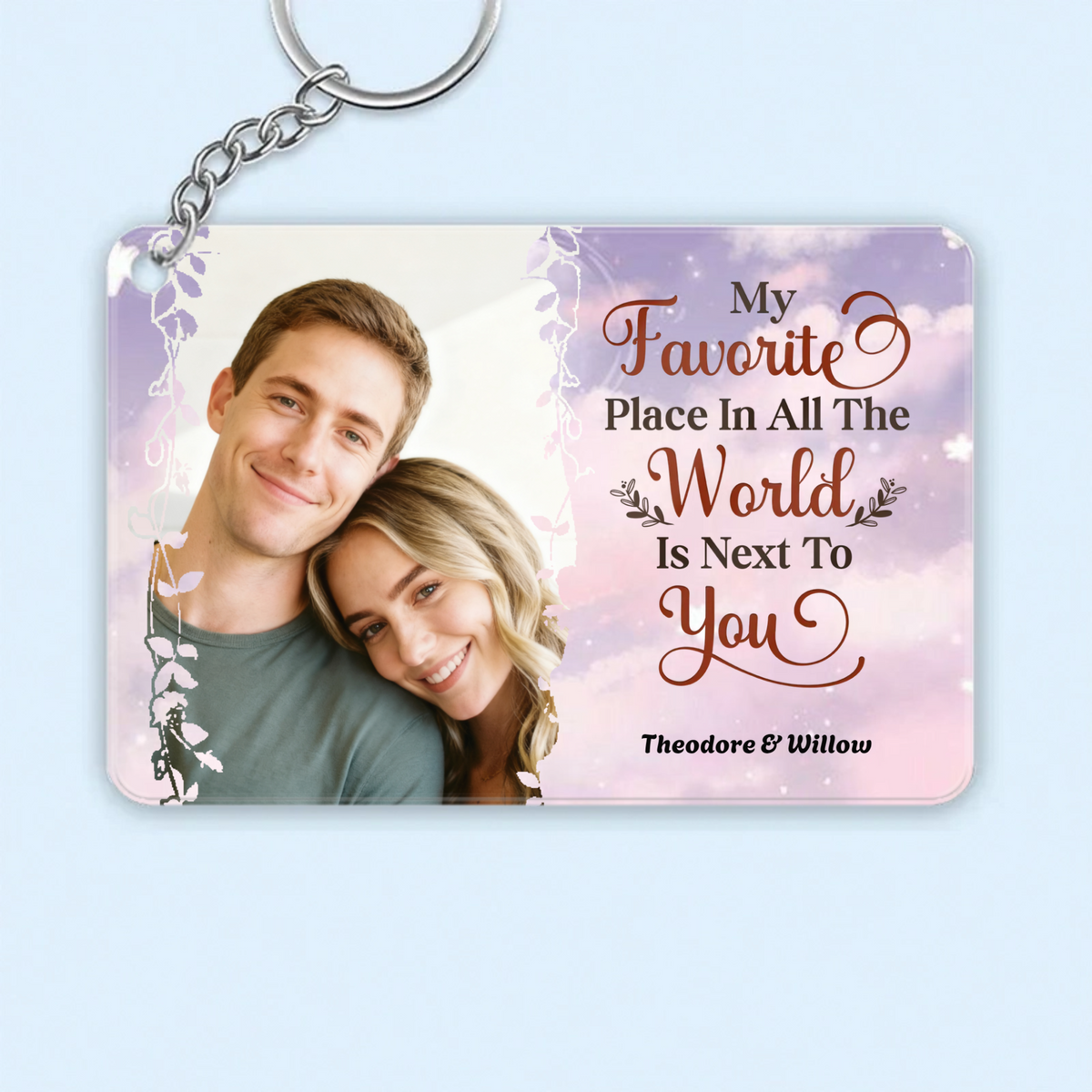 Personalized Acrylic Photo Keychain, Heartfelt Gift for Couples, Lovers, Perfect for Anniversary, Valentine‘s Day, Wedding Souvenir