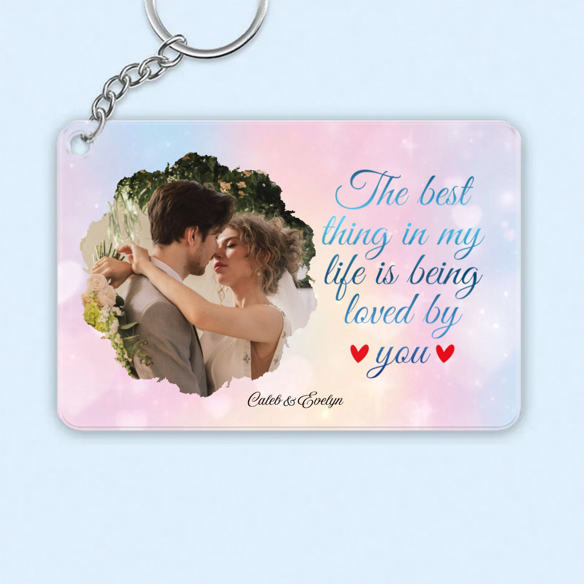 Loved By You Personalized Acrylic Keychain, Gift for Couples, Friends, Perfect for Anniversary, Valentine‘s Day, Christmas