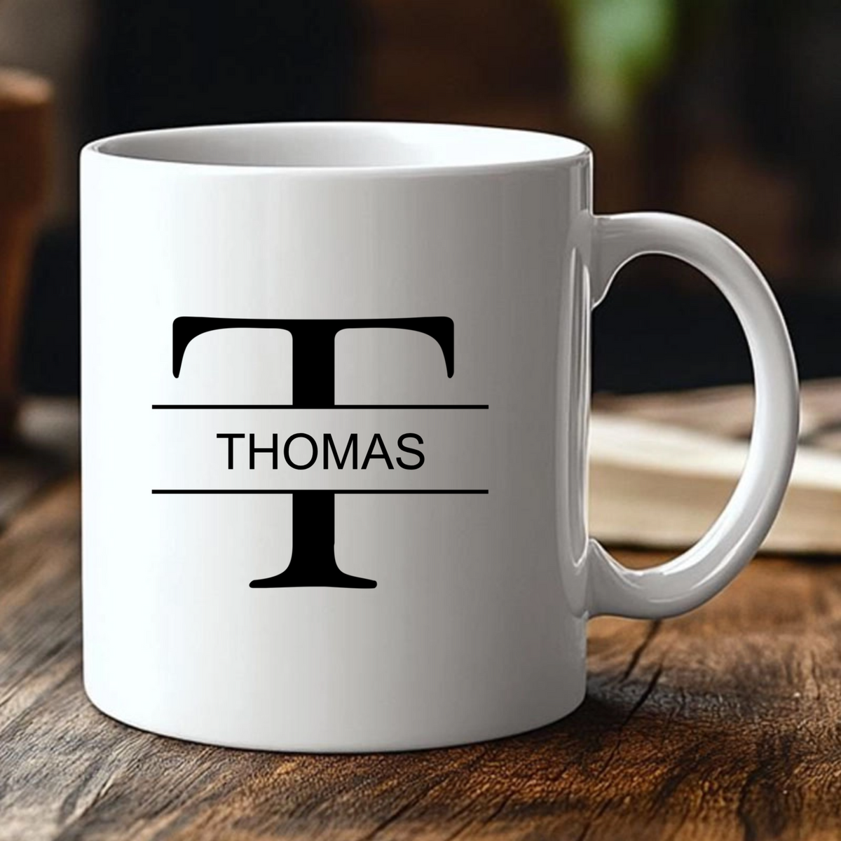 Personalized White Ceramic Coffee Mug, Custom with Name and Initials, Unique Gift for Any One and Any Occasion