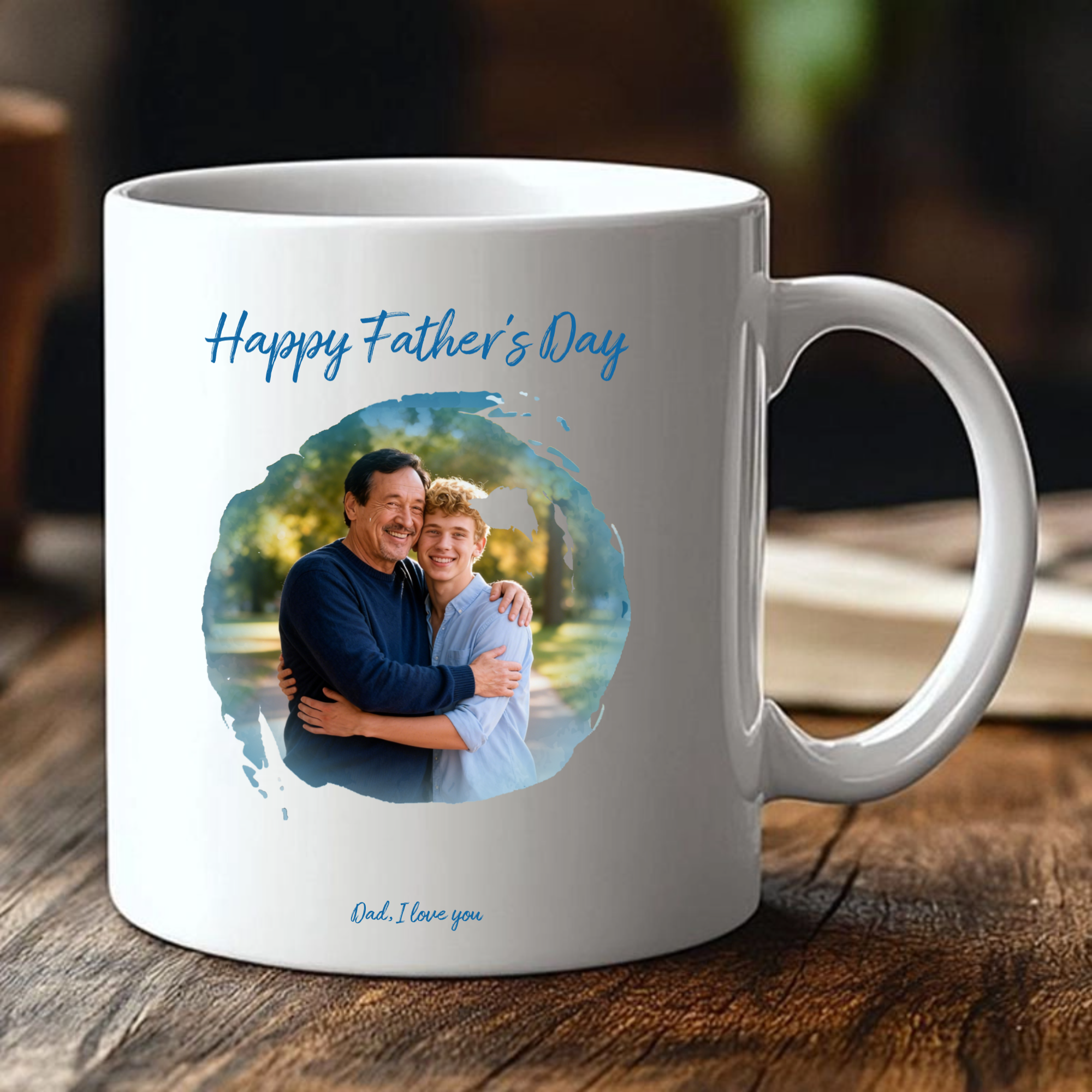 Watercolor Fathers Day Personalized Mug, Perfect for Dad, Perfect for Dads, Daughters, Sons, Father’s Day Celebration