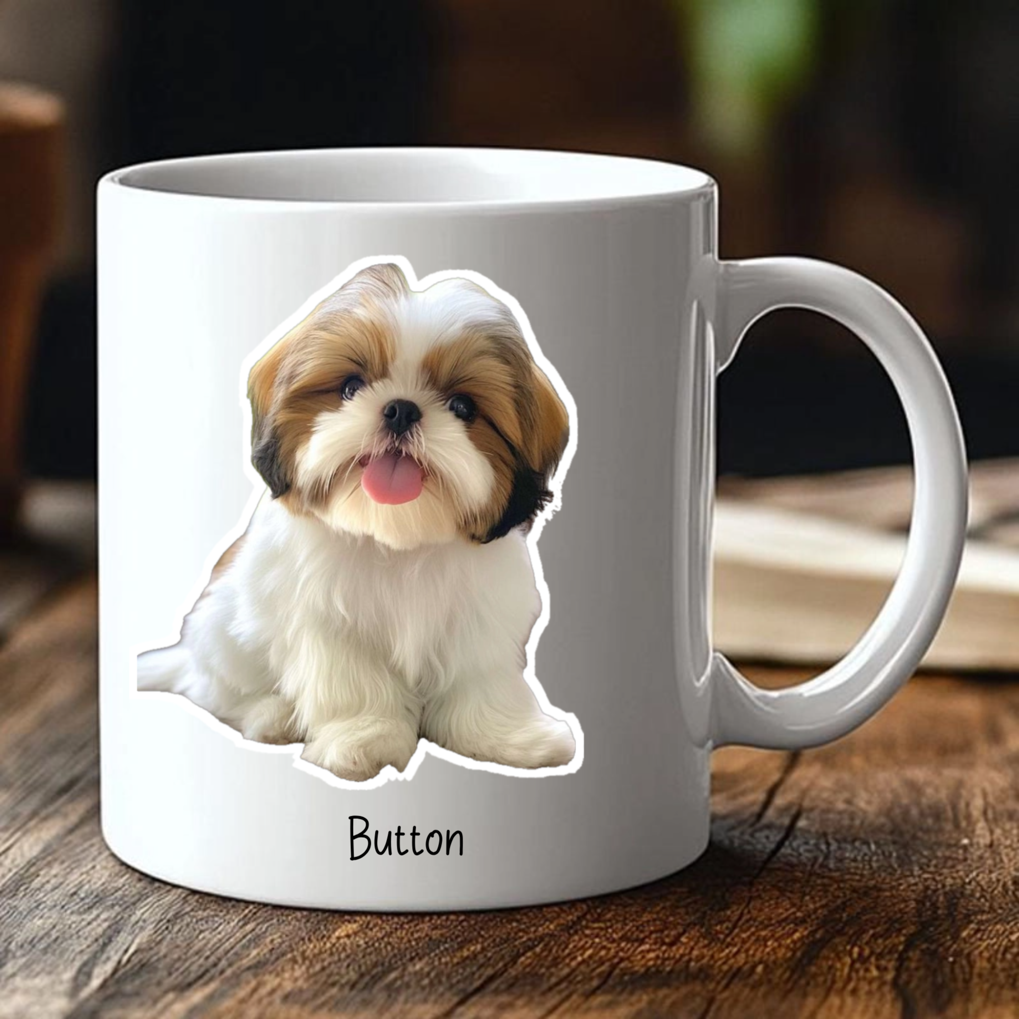 Personalized Pet Photo Mug, Custom Pet Portrait with Name Design, Heartwarming Gift for Pet Lovers, Birthday and Christmas Celebration