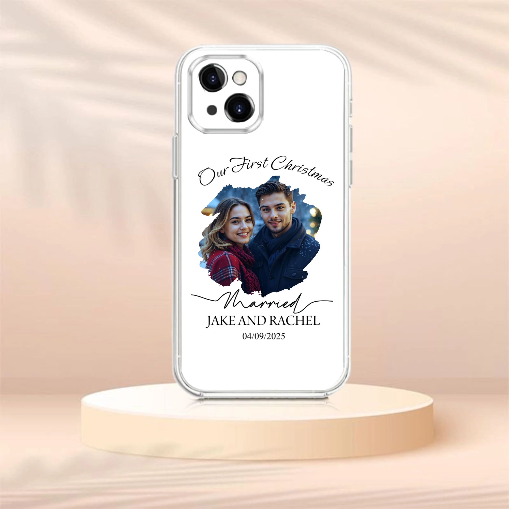 Wedding Our First Christmas Married Phone Case, Newlywed Holiday Gift For Couples, First Married Christmas Celebration