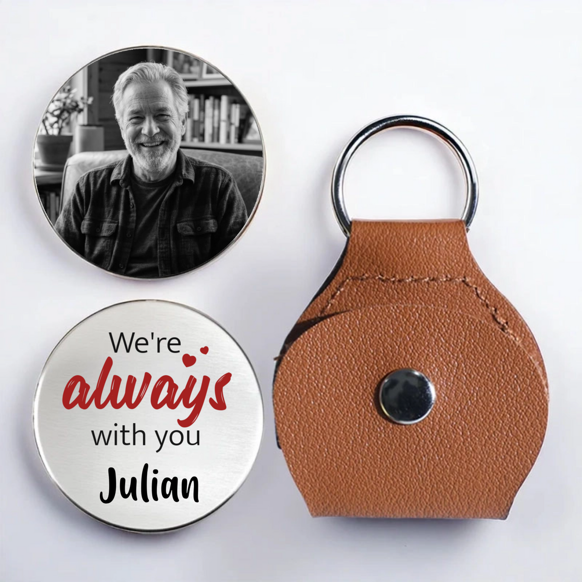 Commemorative coin Keychains, Personalized key rings, Suitable for both men and women, gifts to remember deceased loved ones, and condolence gifts.