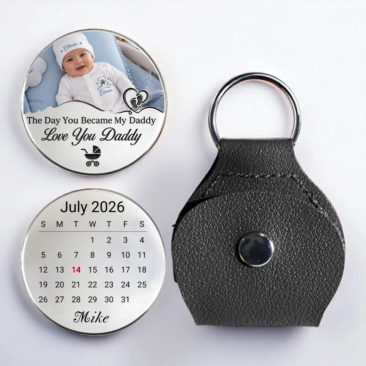 Personalized Stainless Steel Pocket Hug Coin, Special Gift For a New Mom or Dad