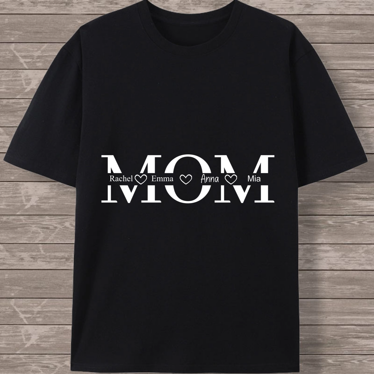 MOM Heart Design Personalized Cotton T-Shirt, Gift for Mom, Perfect for Mother’s Day, Birthday, Family Celebration, Unisex Fit