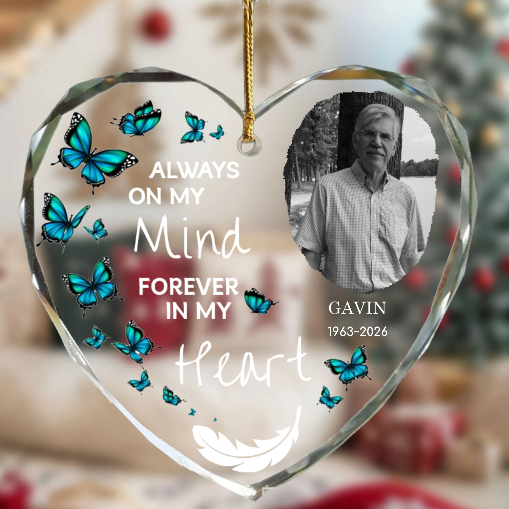 Crystal Heart Photo Pendant, Personalized Memorial Keepsake Gift for Loss of Loved One, Sympathy Gift for Family and Friends