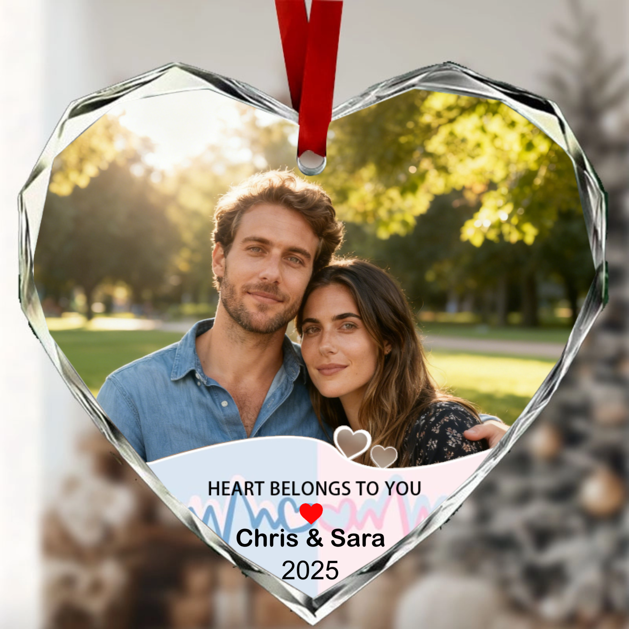 Heart Belongs To You Crystal Keepsake, Romantic Gift for Couples, Lovers, Perfect for Anniversary, Valentine‘s Day, Wedding Celebration