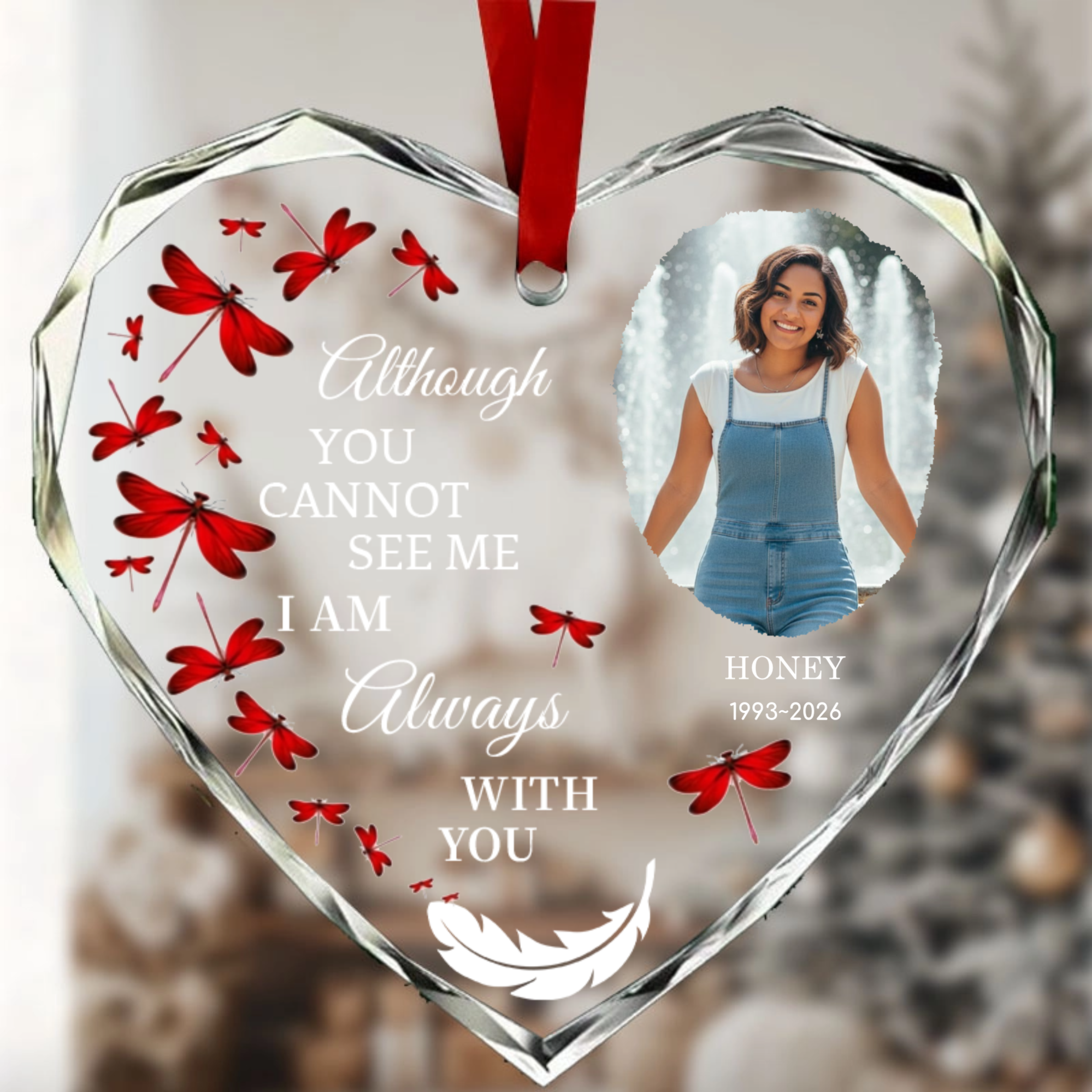 Personalized Heart-Shaped Crystal Pendant – Custom Designs And Text; A Perfect Commemorative Gift To Offer Comfort To Family And Friends.