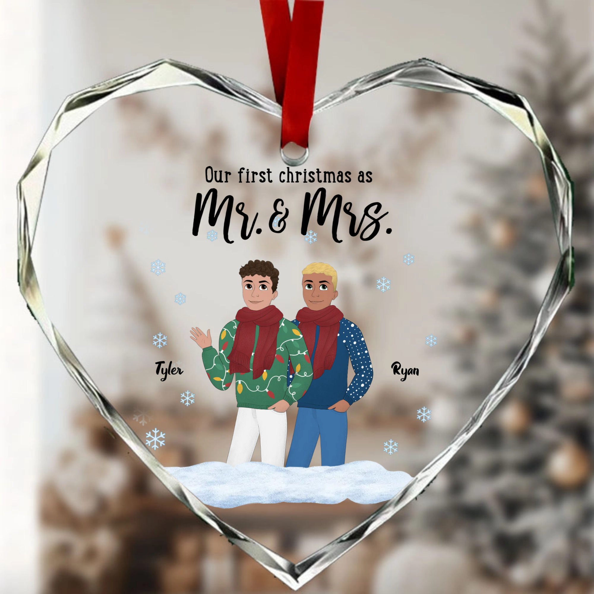 Personalized Christmas Is Better With You Crystal Heart Ornament, Perfect Gift For Anniversary Or Valentine’s Day