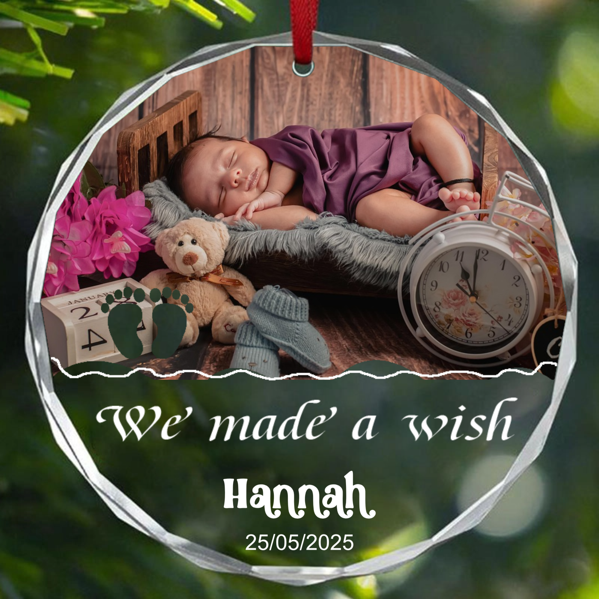 Made with Love Crystal Ornament, Heartfelt Gift for New Parents, Perfect for Baby Shower, Christening, Newborn Celebration