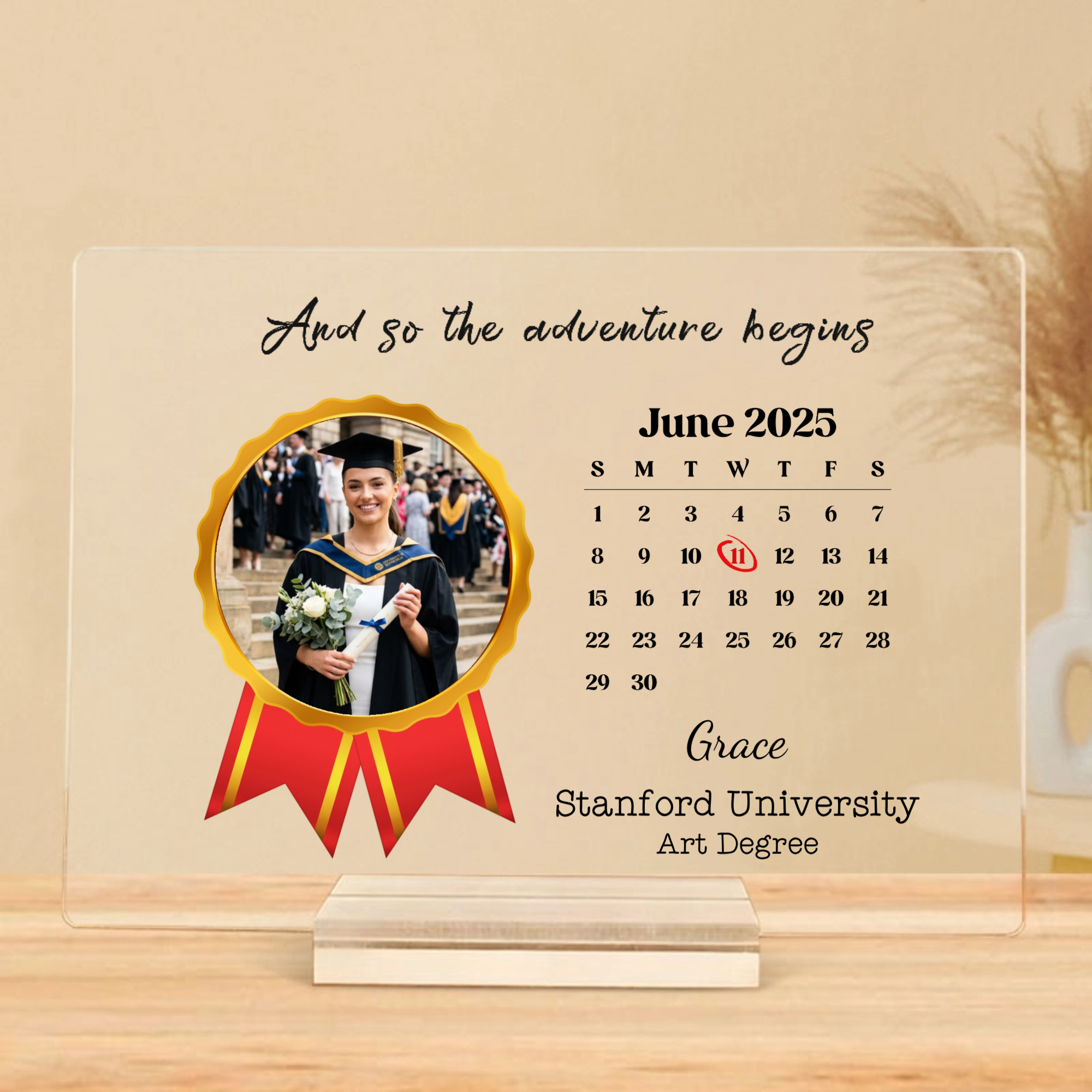 And So The Adventure Begins Personalized Photo Plaque, Graduation Gifts for Grads, Perfect for Graduation, Home Decor