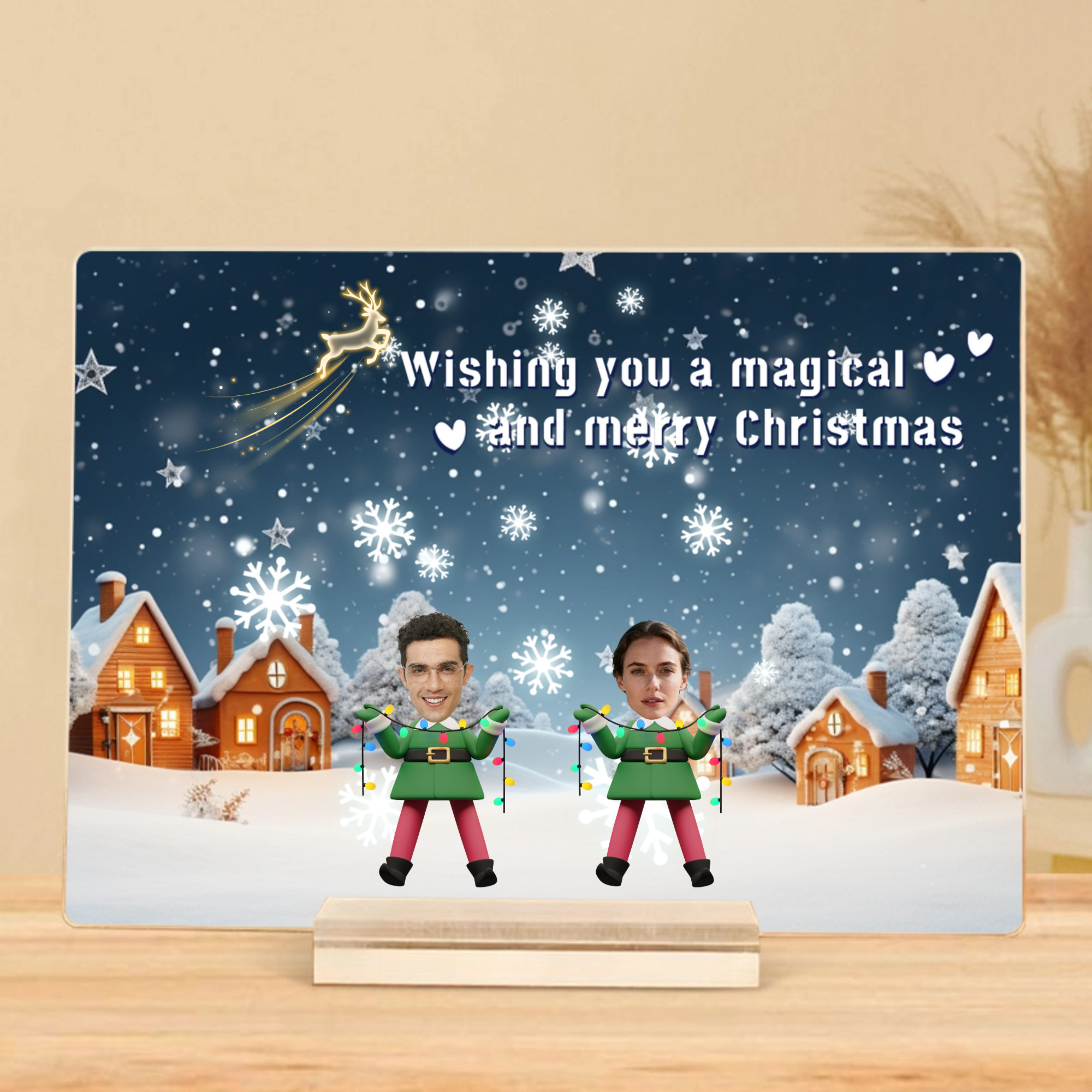 Christmas Elf Avatar Plaque, Complete Gift for couples, Families, Christmas Lovers