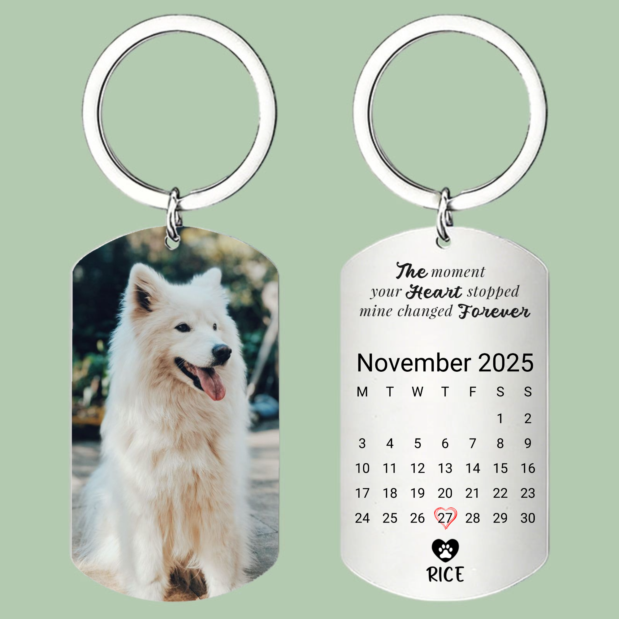 Custom Photo Keychain - Personalized Pet Memorial Gifts For Dogs, Cats - A Loyal Heart Never Fades