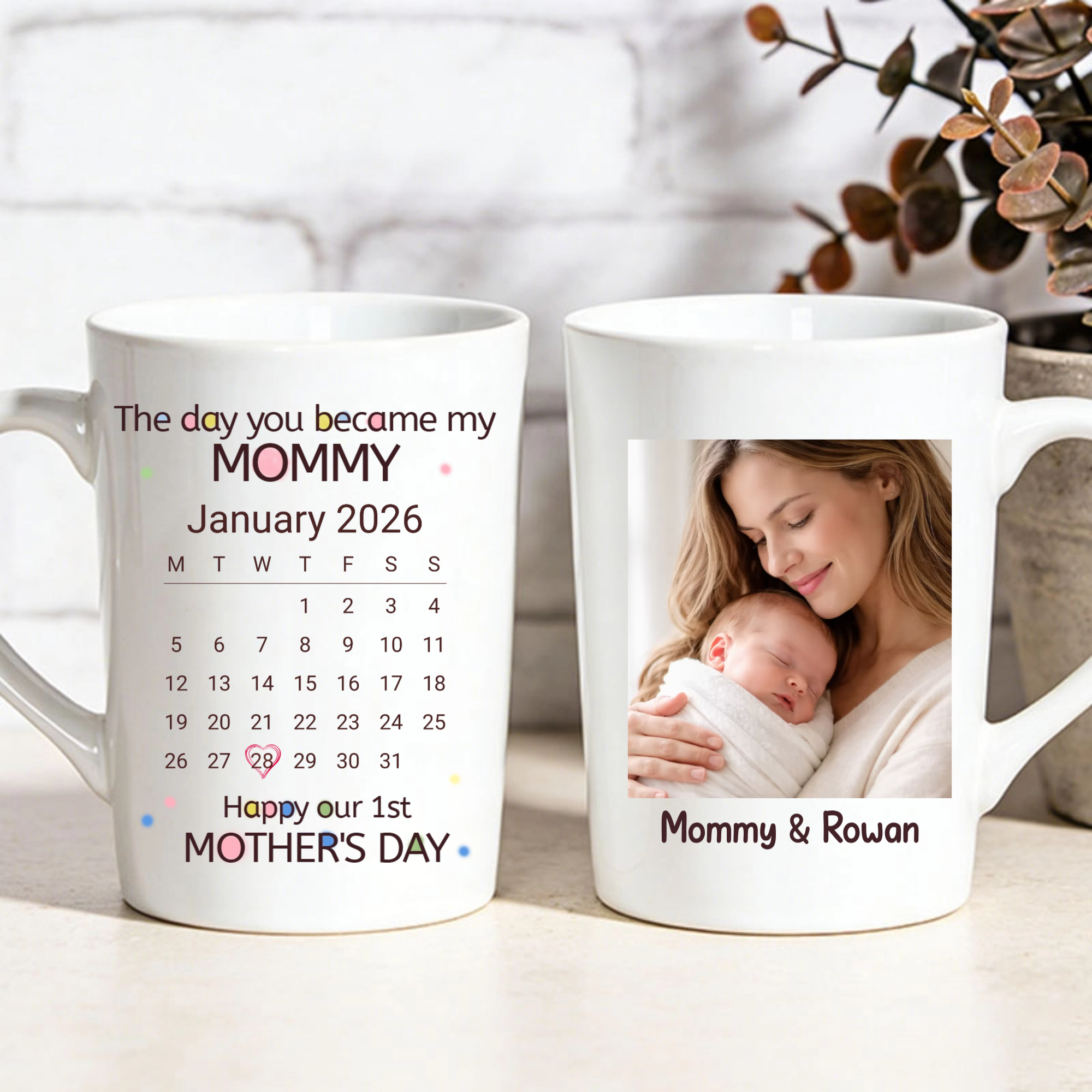 Custom Photo Mug - Personalized Mother's Day, Baby Shower, Gender Reveal Gifts For New Moms, Wife, Daughter - A Beautiful Beginning To Motherhood