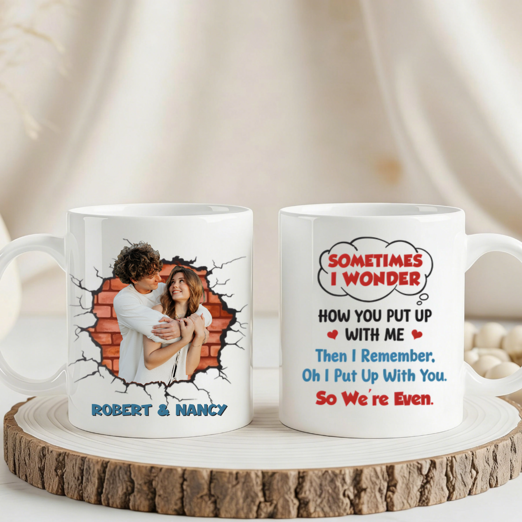 Personalized Couple Photo Design, Custom Ceramic Mug Product, The Perfect Gift For Lovers & Partners