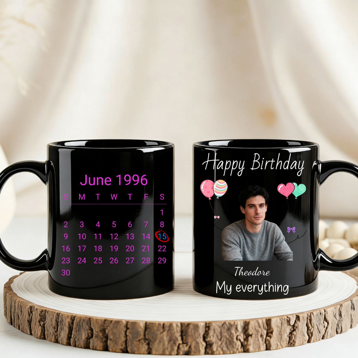 Personalized Happy Birthday Photo Mug, Gift for Friends, Family, Lovers, Perfect for Birthday, Anniversary