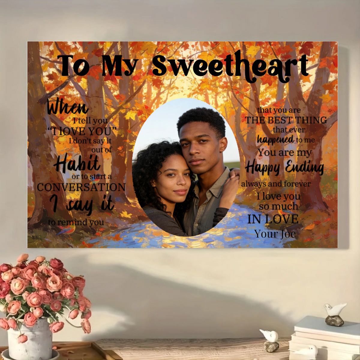 A Deep Love Confession Personalized Valentine’s Day Poster, Gift for Wife, Husband, Sweetheart, Perfect for Anniversary, Valentine's Day, Wedding