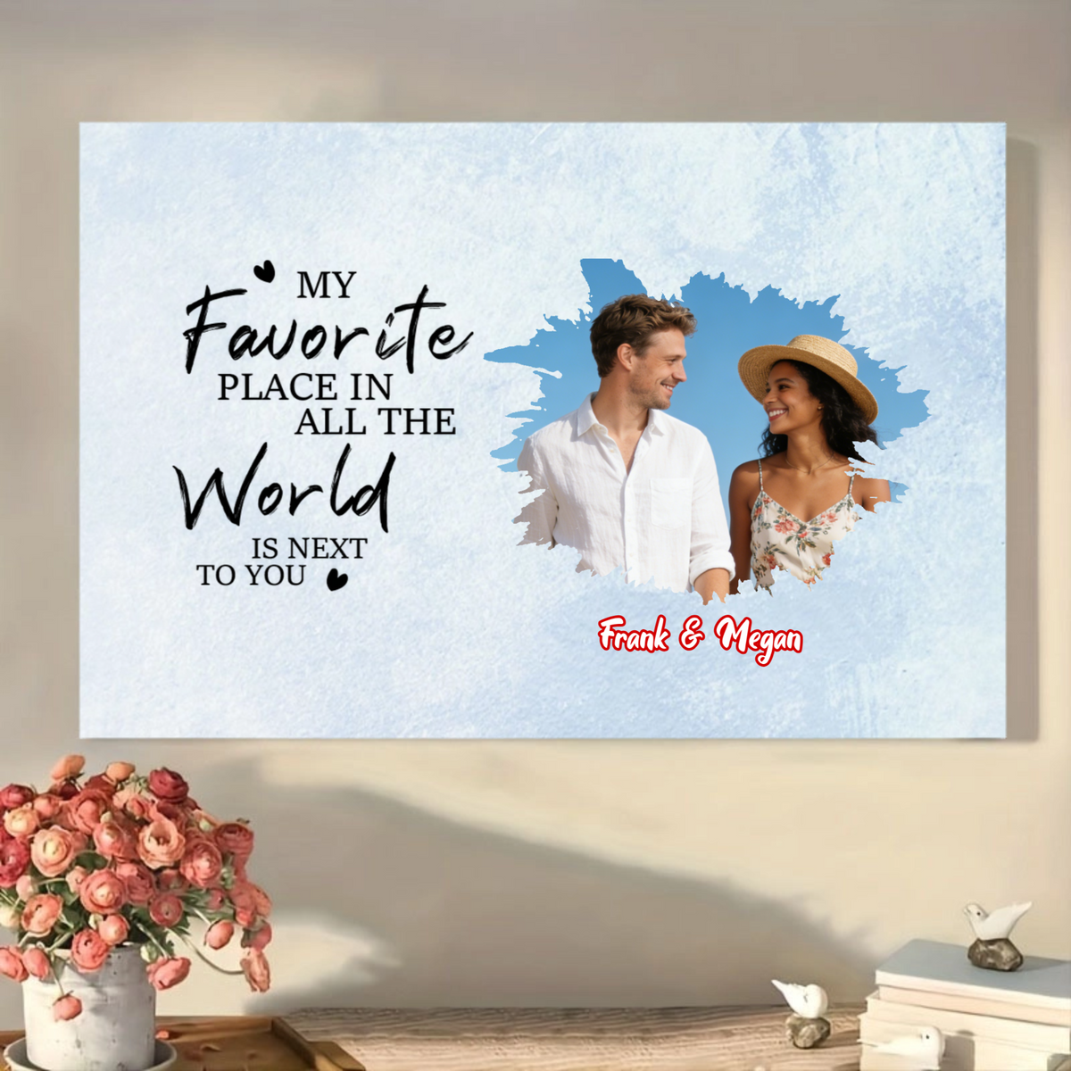 Couple Photo or Avatar Personalized Poster, Romantic Home Decor, Gift for Couples, Friends, Family, Perfect for Anniversary, Wedding, Valentine's Day