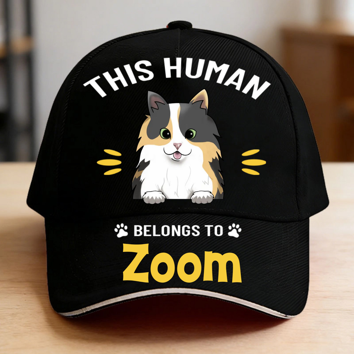 This Human Belongs To Pet Custom Baseball Cap, Gift for Pet Lovers, Dog & Cat Owners, Perfect for Casual Wear, Daily Outing, Pet Celebration