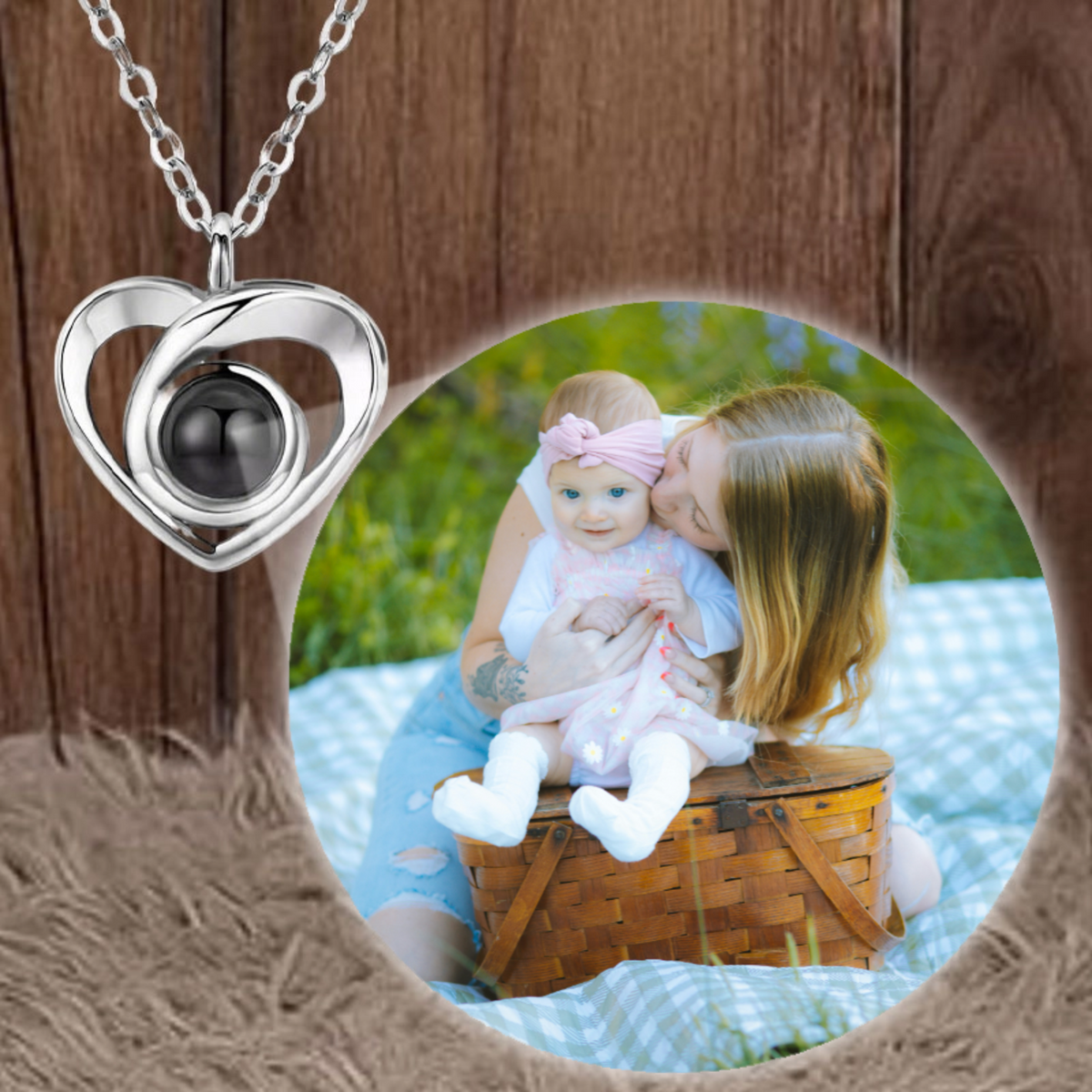 Personalized Photo Projection Necklace, Gift for Couples, Cat Lovers, Mothers, Perfect for Birthday, Mother’s Day, Special Occasion