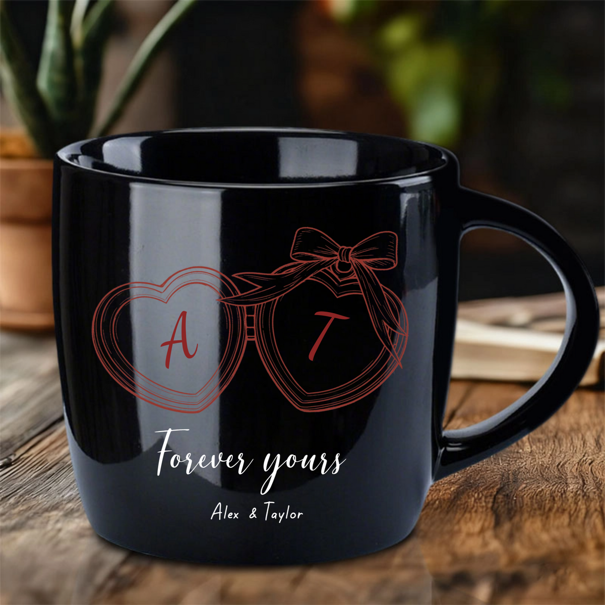 Heart Locket Custom Mug, Gift for Couples, BFFs, Perfect for Valentine’s Day, Anniversary, Romantic Occasions