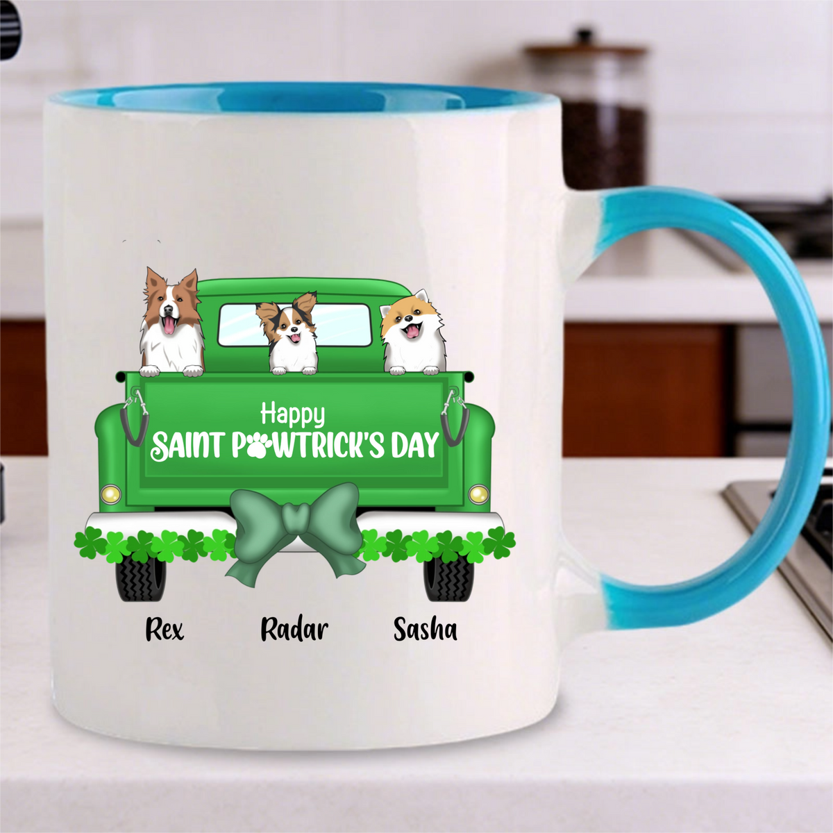 Happy Saint pawtrick's day Personalized Mug, Gift for Pet Lovers, Perfect for St. Patrick’s Day, Pet Birthdays, Dog Cat Owner Gift