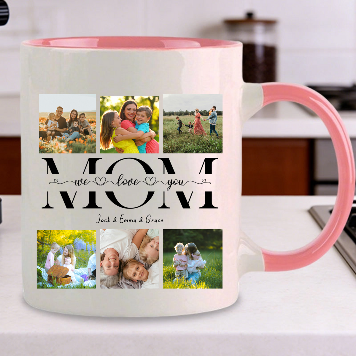 Personalized MOM Photo Mug, Gift for Mom, Perfect for Birthday, Mother's Day