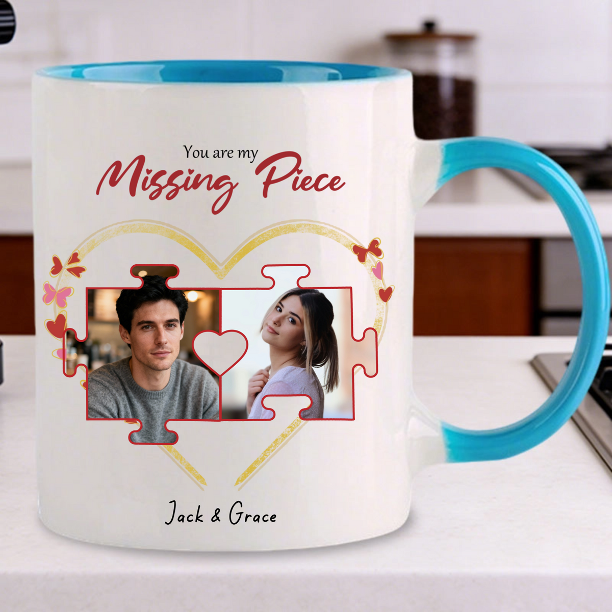 You are my Missing Piece Photo Mug, Gift for Couples, Perfect for Valentine’s Day, Anniversary, Romantic Occasion