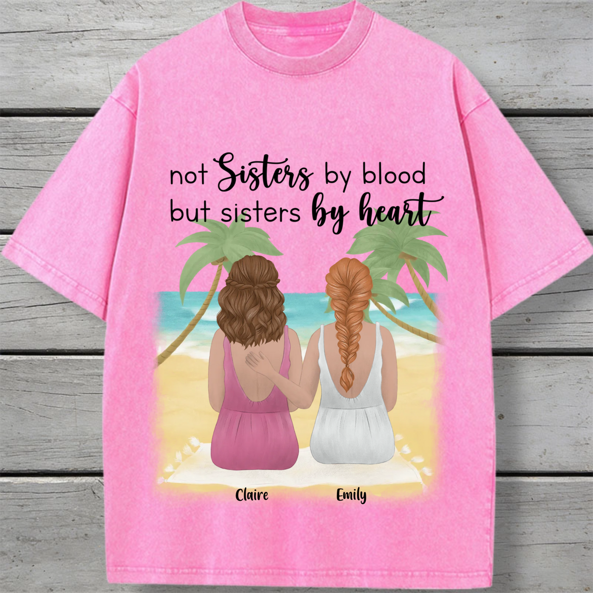 Friends/Sisters by Heart Personalized T-Shirt, Friendship Gift for Best Friends, Perfect for Birthdays, Friendship Day, Unisex Fit