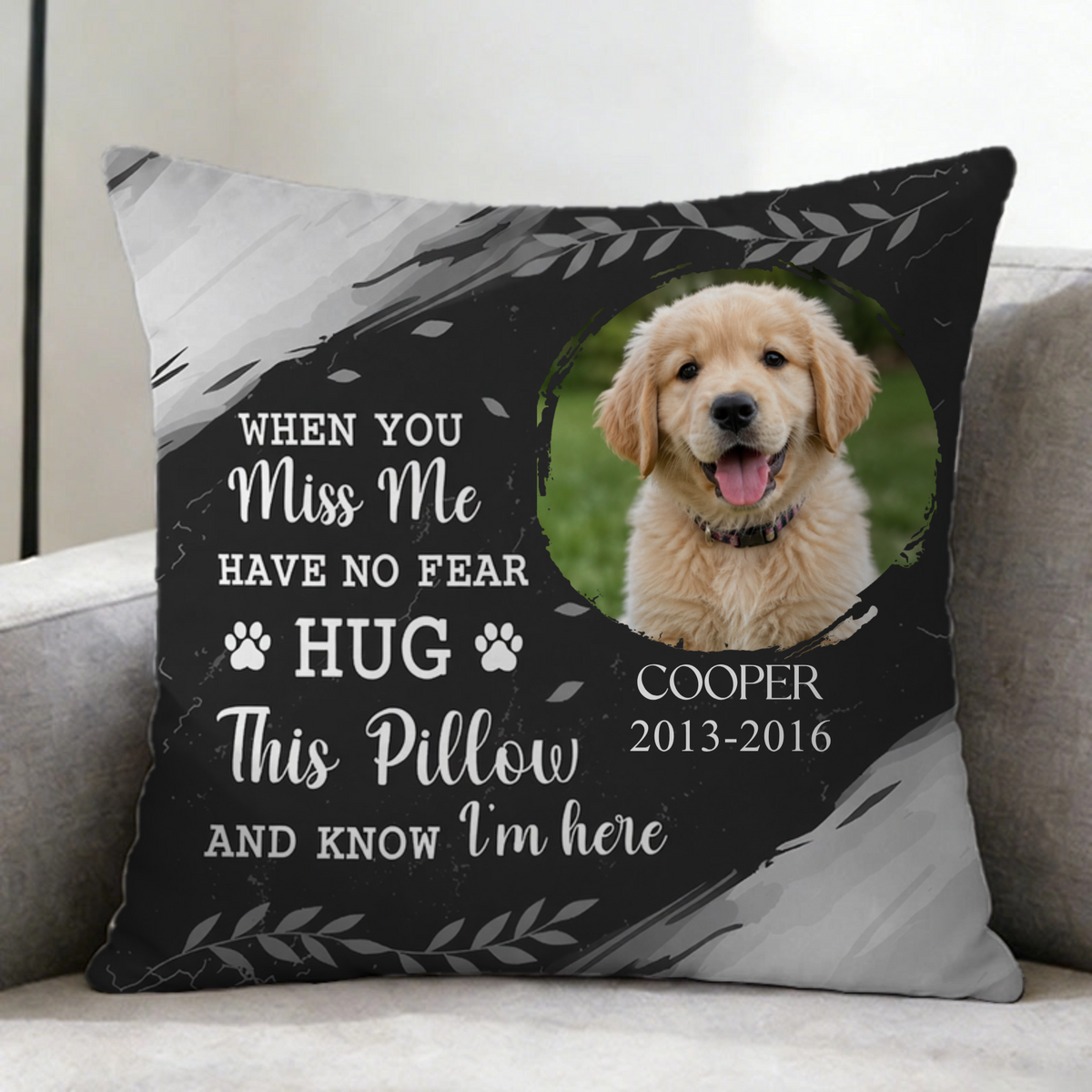 Custom Photo Memorial Hug This Pillow And Know I'm Here - Personalized Pillow