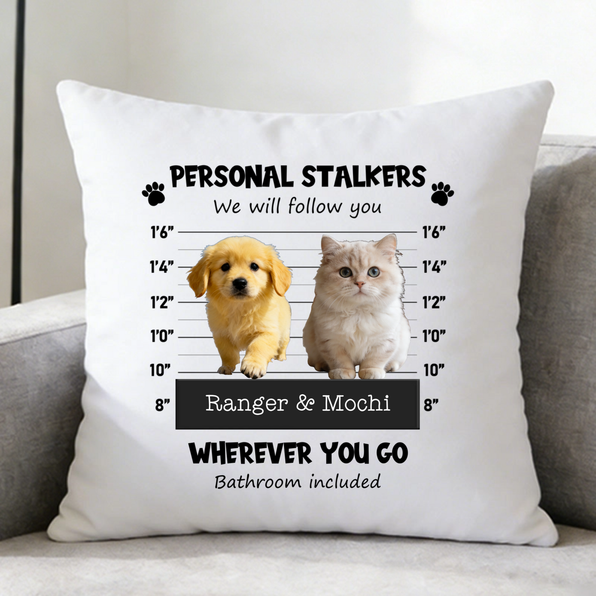 Custom Personal Stalker Pet PillowHome Decor Gift for Couples, Families, Pet Lovers, Perfect for Anniversaries, Housewarming, Christmas